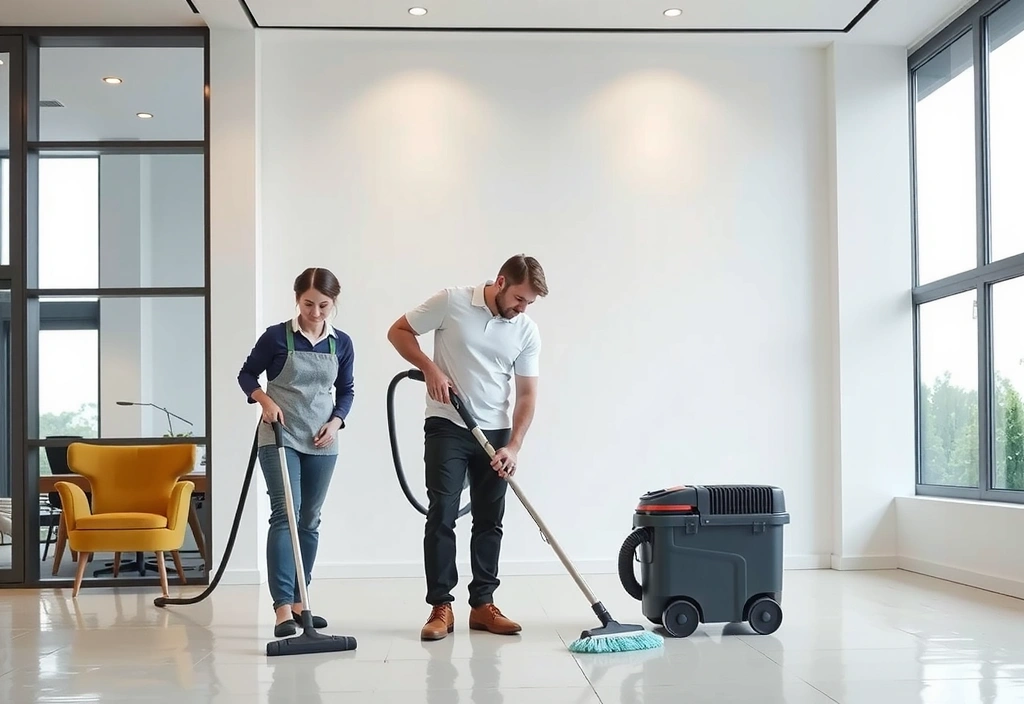 Professional cleaning service in action showing dustmint quality